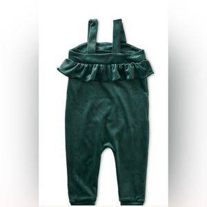 Velour Ruffle Baby Romper 3-6 mos
